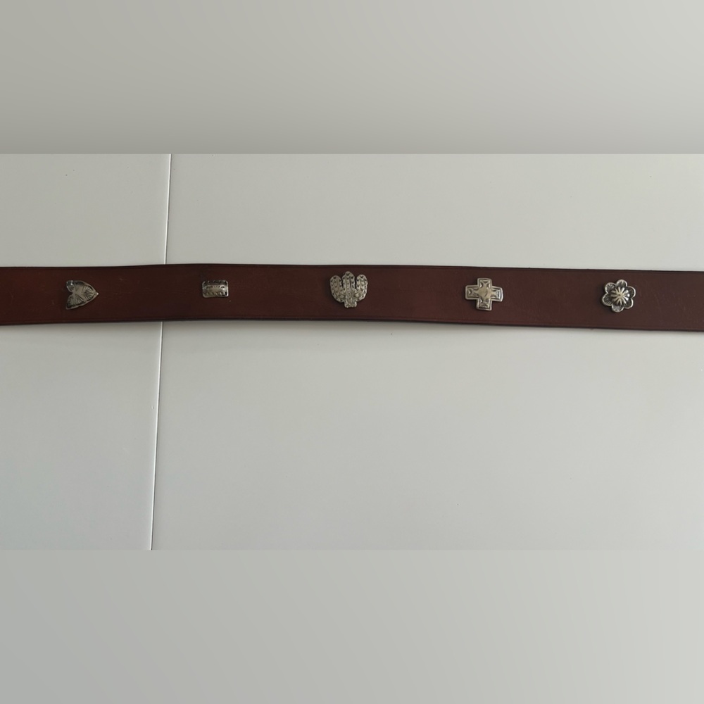 Neiman Marcus Southwest Style Leather Belt . Made in Italy Coachella vibes